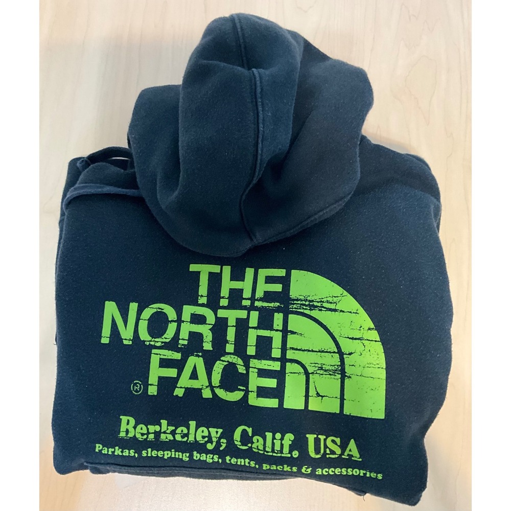 The North Face Berkeley California Graphic Hoodie Black Green Mens Small